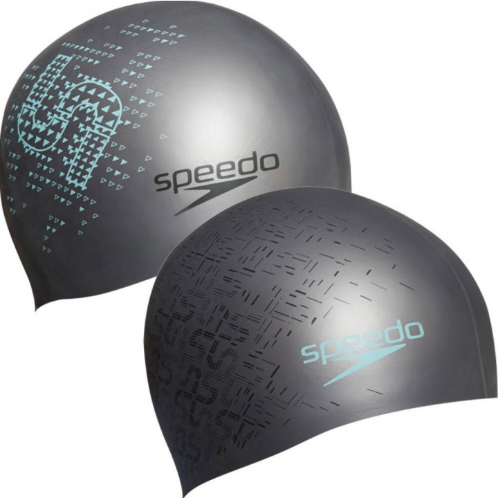 Speedo koupací čepice Monogram Graphic silicone cap šedá