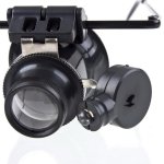 Brýlová, náhlavní lupa s LED přisvícení, 20x zvětšení