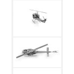 Kovová stavebnice DIY, mini  3D puzzle helikoptéra
