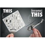 Kovová stavebnice DIY, mini  3D puzzle helikoptéra